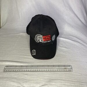 Red Man Hat Cap Moist Snuff Chewing Tobacco Adult Black‎ Flex Fit Embroidered